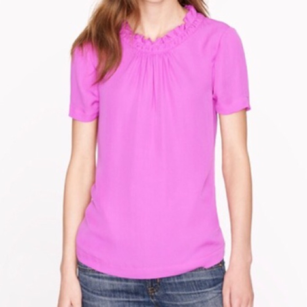 100% silk purple top